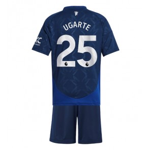 Manchester United Manuel Ugarte #25 Dětské Venkovní dres komplet 2024-25 Krátký Rukáv (+ trenýrky)